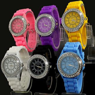   Plush Classic Gel Silicone Crystal Men Lady Jelly Watch Gifts ,W3 6