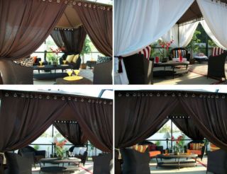 Patio Pizazz Outdoor Gazebo Drapes Curtains (2) Panels Furniture