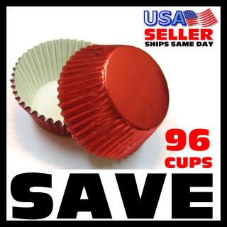 Foil Red Baking Cups Cupcake Muffin Liners Bake Pastry Party Run 