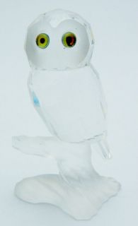 SWAROVSKI Crystal OWL Bird on Perch Figurine
