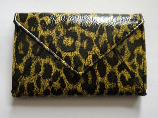 Urban Outfitters Yellow Leopard Print Envelope Coin Money Purse Wallet 