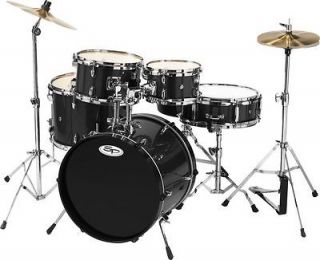 Sound Percussion 5 Piece Junior Drum Set with Cymbals Black