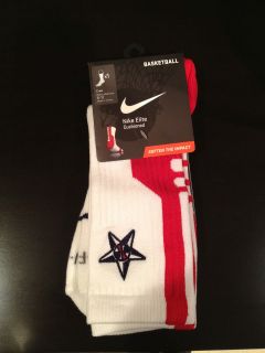 Brand New Nike Elite 2.0 Large Crew Socks USA Basketball Kobe Lebron 