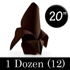 Dozen Cloth Napkin Wedding Linen Chocolate Brown 20
