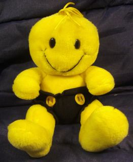 EUC Tickle Wiggle Plush 9 Yellow Smiley Happy Face Stuffed Animal 