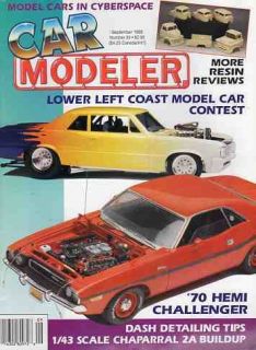 Car Modeler 9/95 70 Hemi Challenger/Das​h Detailing Tips/1/43 Scale 