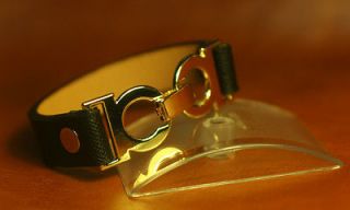 2012 MK Heritage Leather Bracelets Women Gold Buckle Wristbands Cuffs 