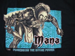 Hawaiian Strength Mens Black Mana Hawaiian Warrior T Shirt Sz L   NWOT