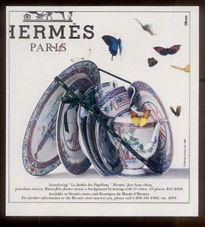  Hermes Paris butterfly plates Le Jardin des Papillons photo print ad