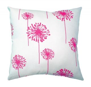 Premier Prints Dandelion White & Candy Pink Decorative Throw Pillow