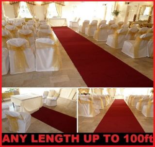   Red ~ 1.2m wide   ANY LENGTH ~ Long Church Aisle VIP Carpet Runner