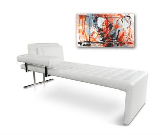BAUHAUS DAYBED CHAISELONGUE SOFA LEATHER BLACK OR WHITE