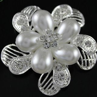   Quality Austrian Crystal & Pearl bridal/Wedding Brooch Pins WJ0130