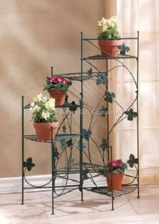   Spiral Staircase 6 Tier/Shelf PLANT STAND~Green Ivy Vine Design~Metal