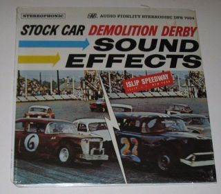Rare LP   STOCK CAR DEMOLITION DERBY Sound Effects STEREO Audio 