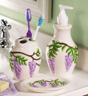   Purple Flower Floral Bath Door Hanger Towel Hooks Bathroom Decor