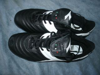 Diadora Brazil Classico PU L Soccer Shoes Cleats Black/White Size US 9 