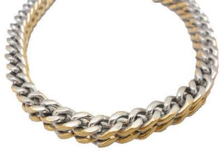   & Yellow Gold Finish Italian Design Franco Chain Necklace & Bracelet