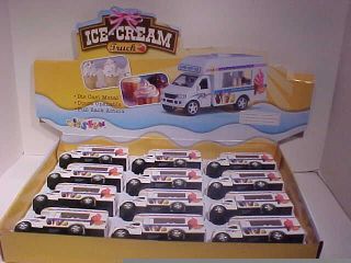 12 pack ICE CREAM TRUCK SOFT SERVE Diecast Toy Model Van 5inch 