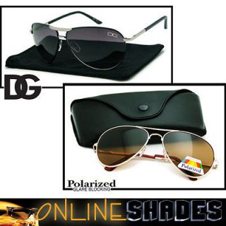Pk DG 7225 BLACK + POLARIZED GOLD   Fashion Aviator Sunglasses Retro 