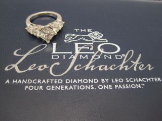 LEO DIAMOND  ENGAGEMENT RING 3.90 CARAT TOTAL DIAMOND WEIGHT 