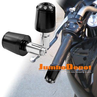 USA 7/8 Black Diamond Pattern Motorcycle Rear Handle Bar End Plugs 