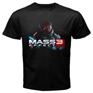 MASS EFFECT logo 3 Mens game PS3 XBOX Tee Black T Shirt Sport All Size