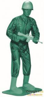 Adult Green Toy Army Man Soldier Halloween Costume New