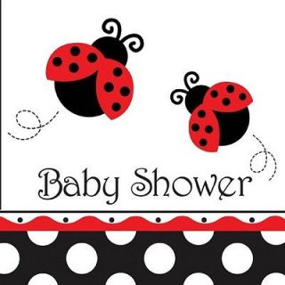 Ladybug Baby Shower Party Supplies Luncheon Napkins 16pk