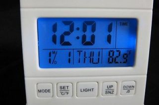 Travel Blue LED LCD Alarm Clock Count Down Timer Desktop Calendar 