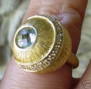 ShopNBC 18k My Michelle Aquamarine Diamond Ring 8.1 gr
