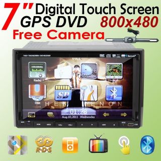 Din 7 HD TouchScreen Car DVD Player GPS SAT AM Receiver iPod BT 