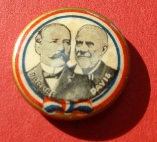   PARKER DAVIS Henry jugate TR Roosevelt political campaign button pin