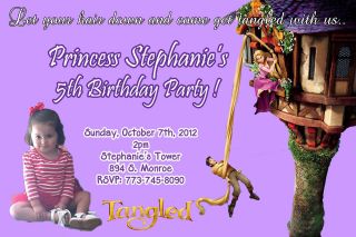 Disney Princess Tangled Birthday Party Photo Invitation Rapunzel U 