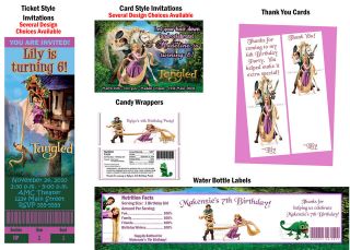 Tangled Princess Rapunzel ~ Birthday Party Ticket Invitations 