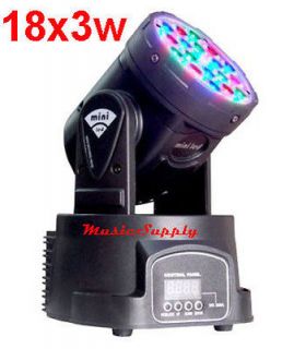 DJ 18x3w RGB LED MOVING HEAD LIGHT 54watt 12CH DMX STAGE PARTY CLUB 