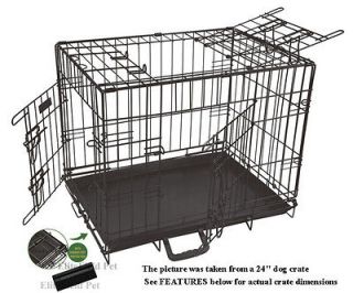 EliteField 30 3 Door Folding Dog Crate Cage Kennel with RUBBER FEET