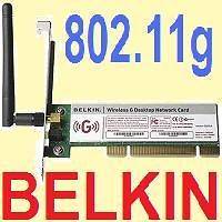 BELKIN Wireless G WiFi Network Desktop PCI Card F5D7000