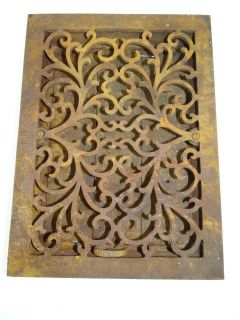 Antique Old Metal Cast Iron Art Deco Architectural Decorative Heating 