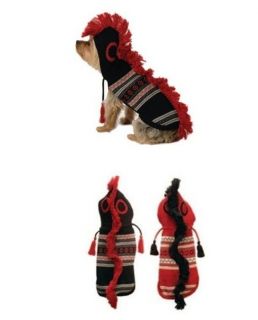 5298 Mohawk Hooded Hoodie Dog Sweater Clothes Choice of Red or Black