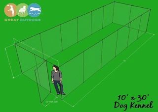 WELDED Chain link DOG KENNEL 10 x 15 x 6H   Strong & Secure + 32 