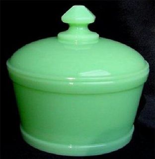   JADITE JADE GREEN MILK Glass COVERED BUTTER DISH TUB CONTAINER