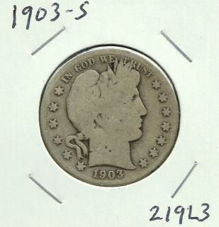 1903 S LIBERTY HEAD (BARBER) HALF DOLLAR
