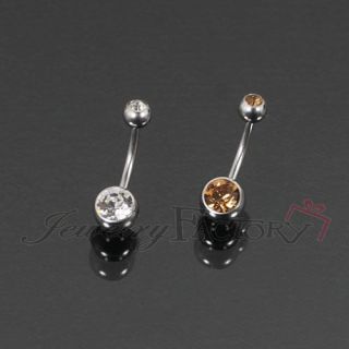 Simple Rhinestone Fashion Belly Ring BEL34 BR30 8 Colors