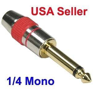 Newly listed 8 Qty High Quality 1/4 Inch Mono plug connector Gold
