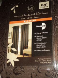 Loft Textured Chocolate Brown Blackout Thermal Drapery Window Curtain 