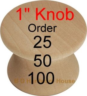 25   1   Birch Wood Cabinet Pulls / Drawer Knobs