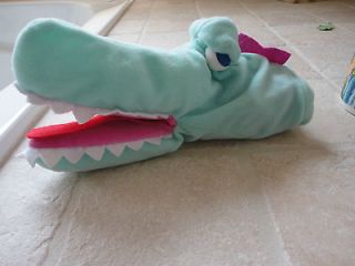   / Crocodile / Dragon Head Turquoise Blue Plush 10 Hand Puppet