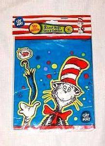 NEW~ CAT IN THE HAT~ 8 LOOT BAGS PARTY SUPPLIES
