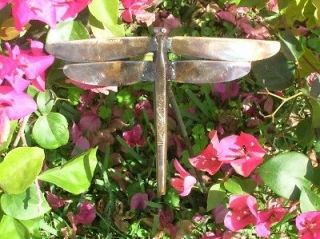 HANDCRAFTED METAL DRAGONFLY YARD ART  WELDED FROM EATING UTENSILS